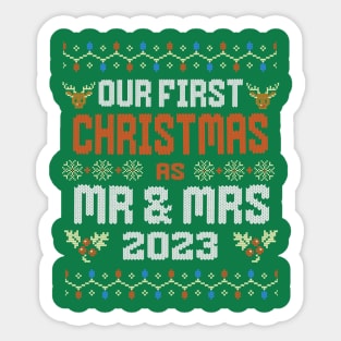 Our First Christmas as Mr and Mrs 2023 Sticker